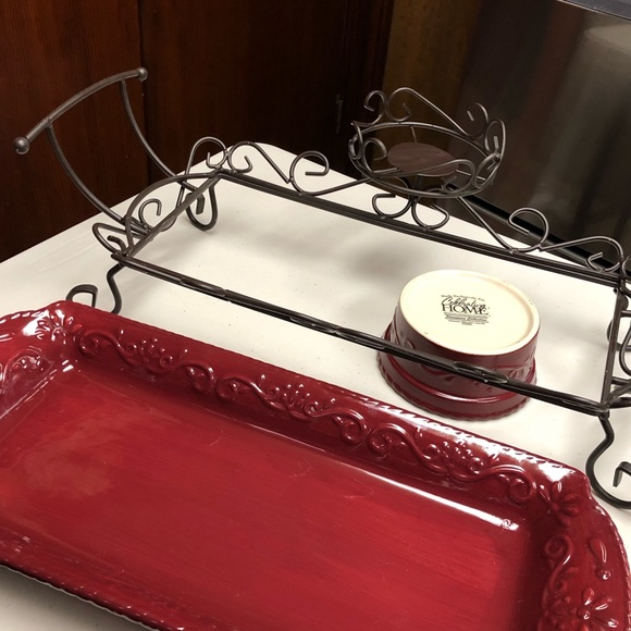 Home Interiors Retired Stoneware Berry Hospitality Serving Set - Picture 6 of 6